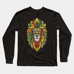 Rasta Reggae Lion Beautiful Jamaican Rastafarian Design Long Sleeve T-Shirt